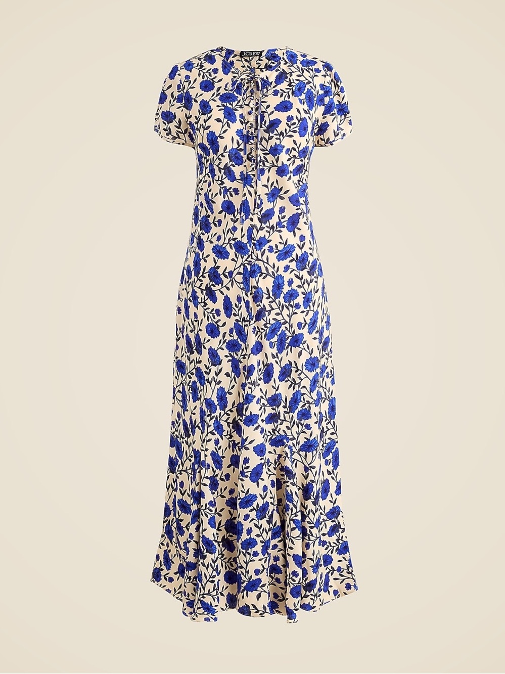 J Crew Short-sleeve slip dress in indigo daisy print NWT Sz 6